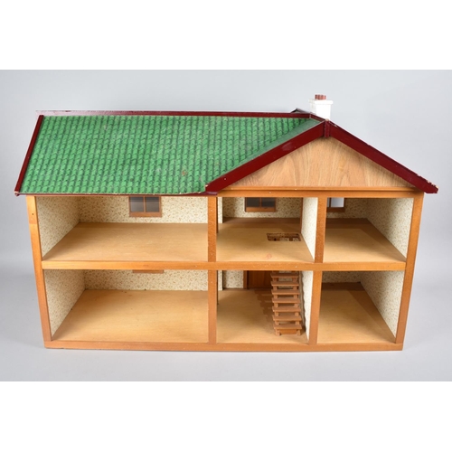 242 - A Late 20th Century Dolls House with Small Collection of Furniture, 76cms Wide and 48cms High