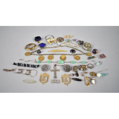 271 - A Collection of 19th Century and Later Jewellery to include Banded Agate Beads, Antique Belcher Chai... 