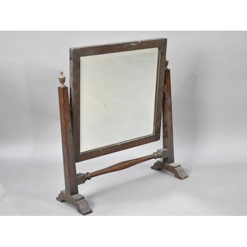 499 - An Edwardian Oak Swing Dressing Table Mirror, 51cms Wide