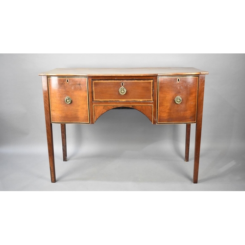 517 - A 19th Century Mahogany Sideboard with Centre Drawer Flanked by Deeper Drawers, One With Cellarette,... 