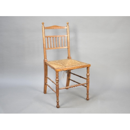 523 - A Small Edwardian Oak Framed Ladies Bedroom Chair, Condition issues