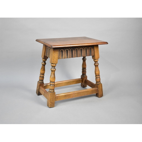 64 - A Mid 20th Century Oak Rectangular Stool, 45cms by 32cms