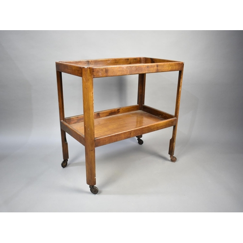 70 - A Mahogany Two Tier Galleried Trolley, 72cms Wide and 72cms High