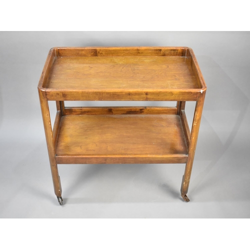 70 - A Mahogany Two Tier Galleried Trolley, 72cms Wide and 72cms High