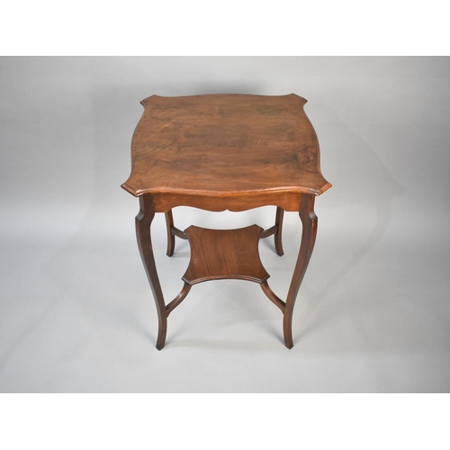 79 - An Edwardian Mahogany Occasional Table with Shaped Square Top, 55cms