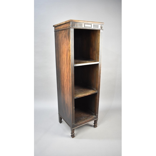 92 - A Mid/Late 20th Century Stained Oak Three Shelf Display Unit, 41cms Wide and 131cms High