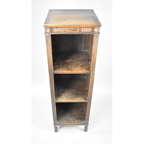 92 - A Mid/Late 20th Century Stained Oak Three Shelf Display Unit, 41cms Wide and 131cms High