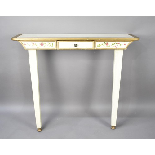 537 - A Modern Painted Side Console Table with Single Drawer, 98cms Wide