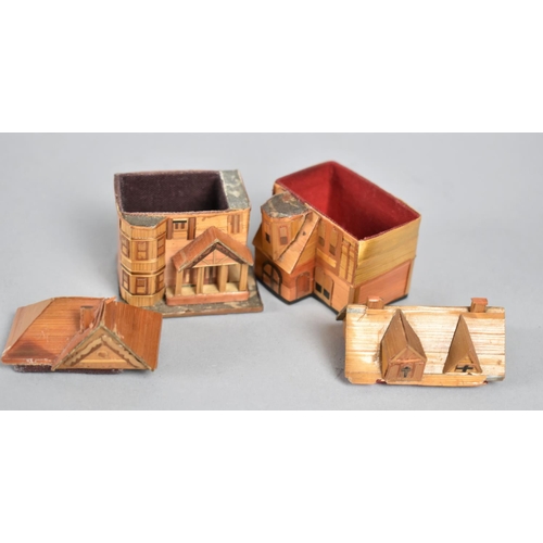 29 - Two Straw Work Miniatures, Houses