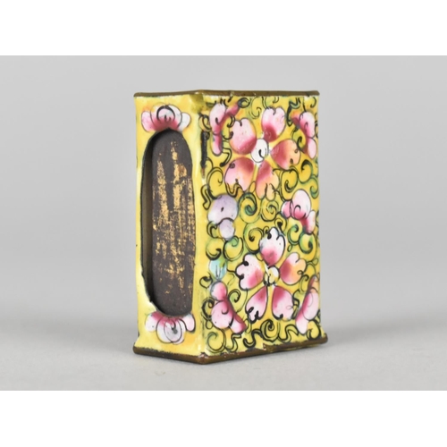 11 - A Small Late 19th/Early 20th Century Chinese Enamelled Matchbox Holder with Floral Decoration, 4.25c... 