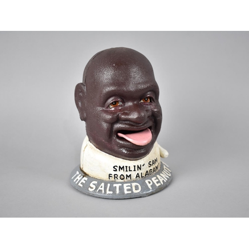 122 - A Reproduction Cold Painted Cast Metal American Novelty Savings Bank, 'The Salted Peanut Man', 16.5c... 