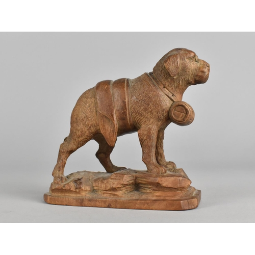 18 - An Early 20th Century Carved Black Forest Souvenir in the Form of a St. Bernard Dog with Spirit Barr... 