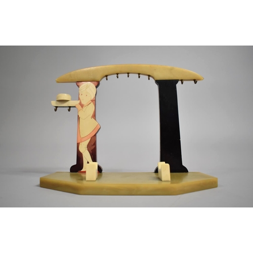 30 - An Mid 20th century Bakelite Dressing Table Stand for a Vanity Set, 120cms Wide and 17cms High