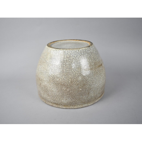 316 - A Reproduction Chinese Monochrome Crackle Glazed Jardiniere, 26cm Diameter and 18cm high