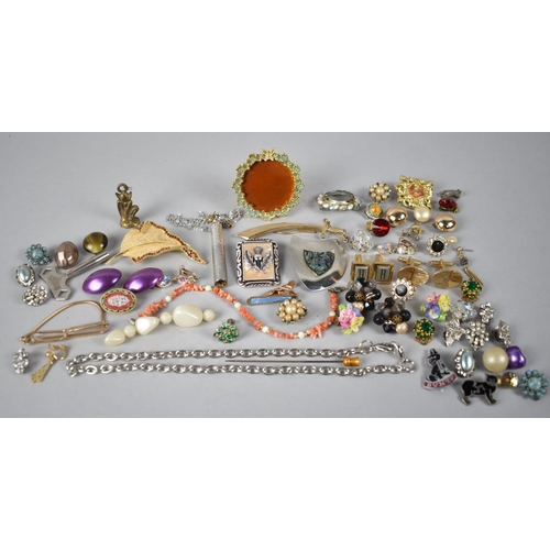 320 - A Collection of Various Costume Jewellery to include Jewelled Clip On Earrings, Cufflinks. Tie Clip,... 