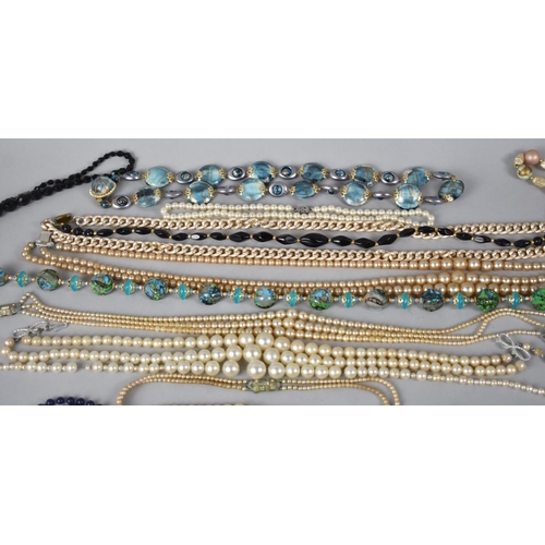 321 - A Collection of Various Costume Jewellery, Mainly Faux Pearls Etc