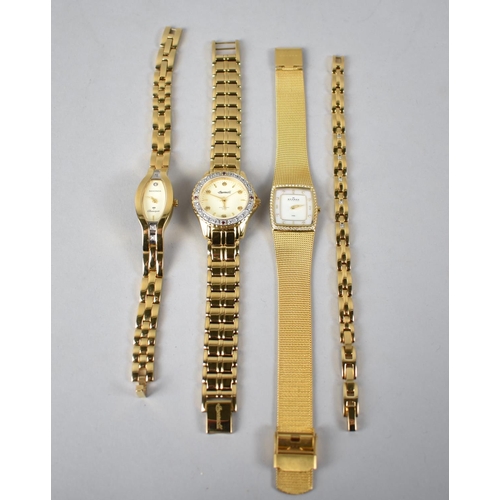 324 - A Collection of Three Gold Plated and Jewelled Ladies Wrist Watches to include Mother of Pearl Faced... 