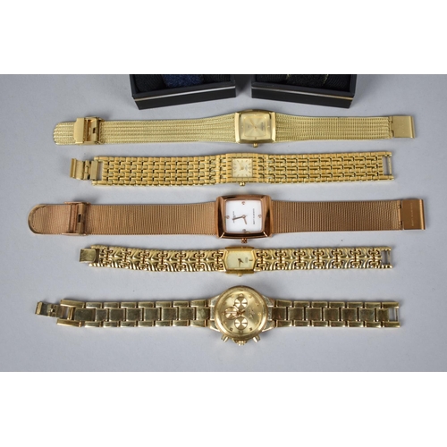 326 - A Collection of Five Gold Plated Wrist Watches to include Christin Lars, Seiko, Rotary, Skagen and S... 