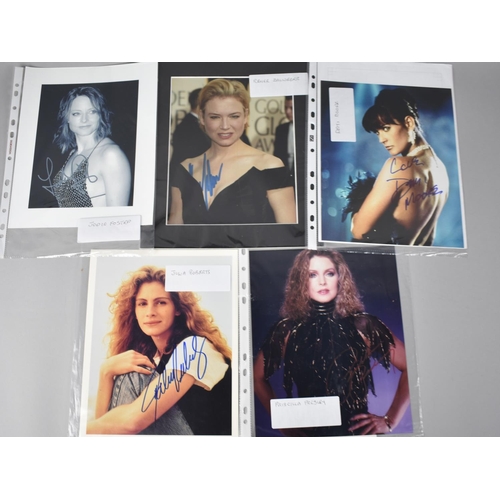 333 - A Collection of Various Signed Photographs Relating to Actresses to Include Demi Moore, Priscilla Pr... 