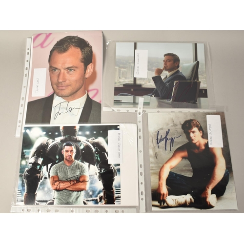 345 - Collection of Various Signed Photographs Relating to Actors to Comprise Hugh Jackman, George Clooney... 