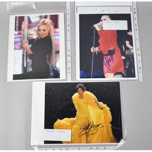 351 - A Collection of Signed Photographs to Comprise Geri Halliwell, Shirley Bassey and Debbie Harry