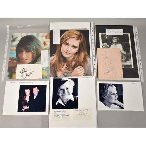 353 - A Collection of Signed Photographs and Autographs to Comprise Julie Christie, Beryl Reid, Emma Watso... 