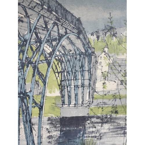 357 - A Coloured Lithograph of Ironbridge, Subject 43x56cm