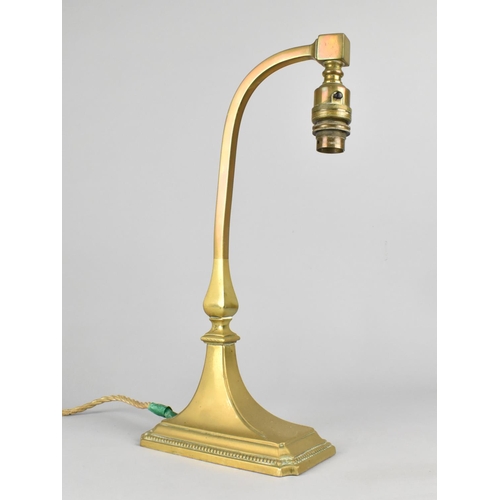 40 - A Nice Quality Vintage Brass Table Lamp, The Weighted Base Inscribed No.42 GEC, 37cms High