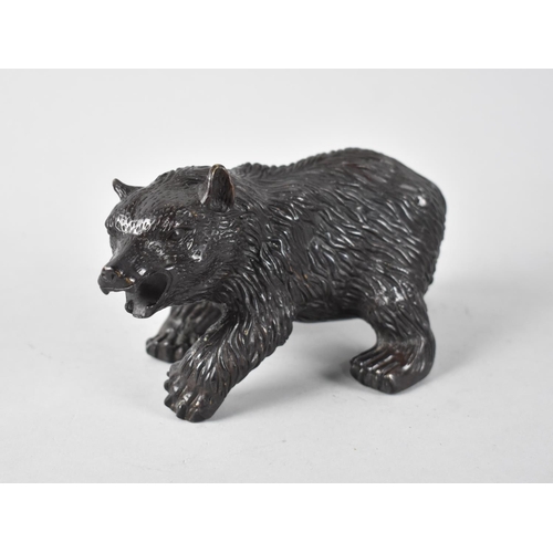 57 - A Patinated Bronze Study of a Brown Bear, 21cms Long