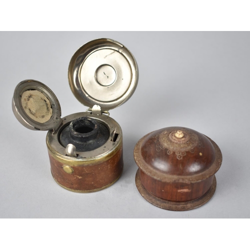 58 - A Late 19th Century Circular Treen Snuff Box, Loss to Circular Lid Rim together with a Victorian Bra... 