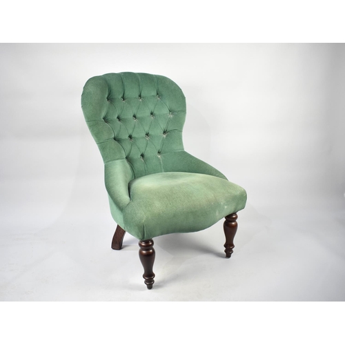 593 - An Upholstered Button Back Ladies Nursing Chair