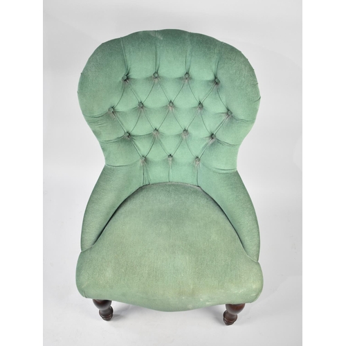 593 - An Upholstered Button Back Ladies Nursing Chair