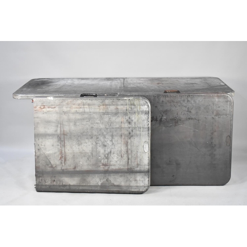 597 - WITHDRAWN: A Set of Three Folding Metal Framed Pasting Tables