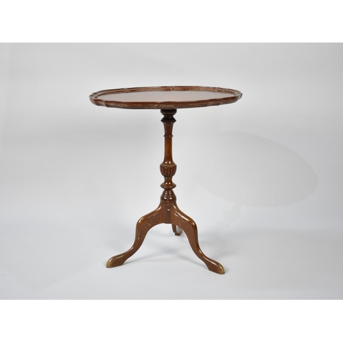 60 - A Mid/Late 20th Century Mahogany Tripod Wine Table with Oval Dished Top, 43cms Wide