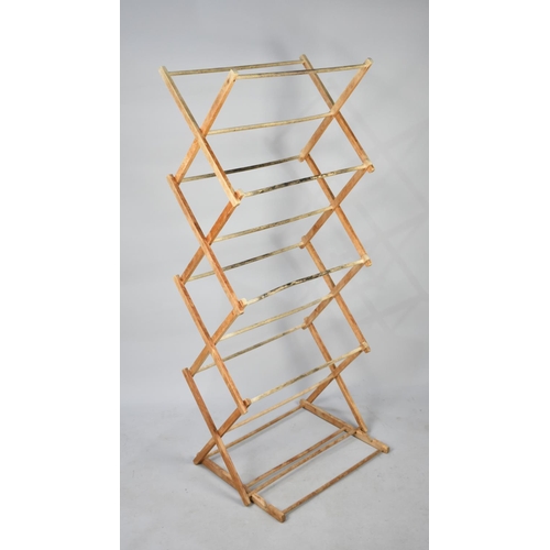 610 - A Vintage Wooden Clothes Airer, 61cms Wide