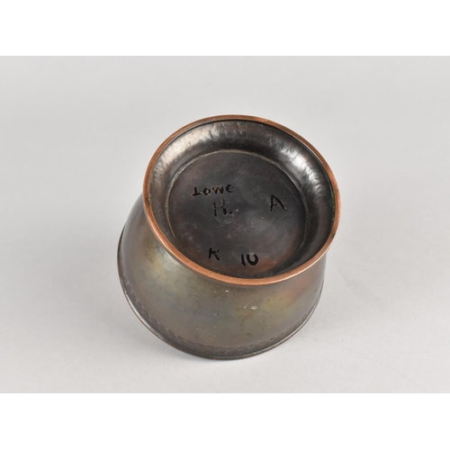 64 - A Patinated Bronze Cup, The Base Inscribed Lowe H.A K.10, 9.5cms Diameter and 6.5cms High