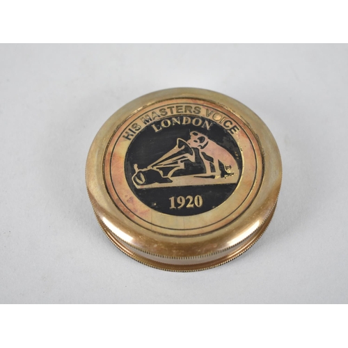 66 - A Reproduction Brass Circular Pocket Compass, Screw Off Lid Inscribed 