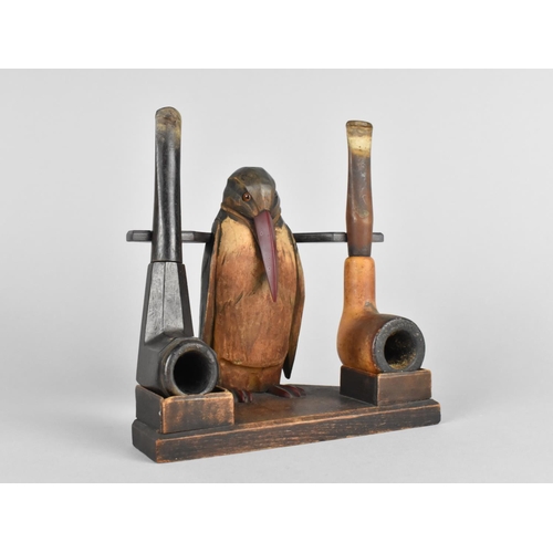 69 - An Early/Mid 20th Century Novelty Pipe Stand in the Manner of Dunhill with Standing Penguin having G... 