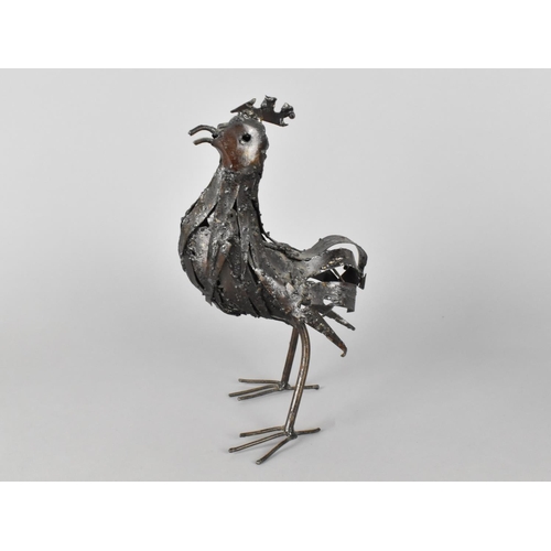 72 - A Modern Bronze Effect Metal Study of a Cockerel, 22cms High