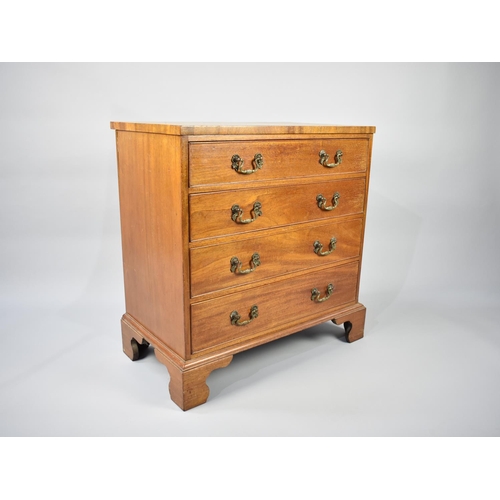 75 - A Late 20th Century Reproduction Chest of Four Long Drawers, Bracket Feet, 71cms Wide and 74cms High