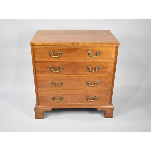 75 - A Late 20th Century Reproduction Chest of Four Long Drawers, Bracket Feet, 71cms Wide and 74cms High