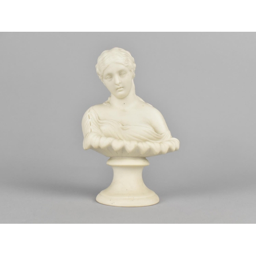 77 - A Small Parian Bust of Clyte, 16.5cms High