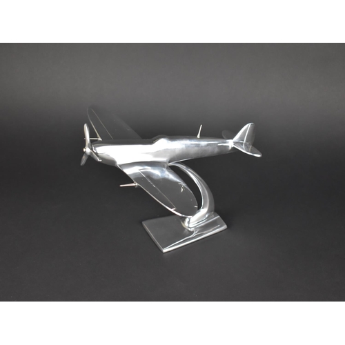 151 - A Modern Aluminium Study of a Flying Spitfire, 29cms Long