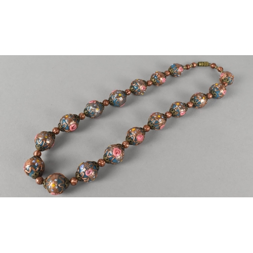 303 - A String of Murano Wedding Cake Beads, 47cms Long