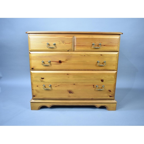 213 - A Modern Pine Bedroom Chest of Two Short and Two Long Drawers, 89cms Wide