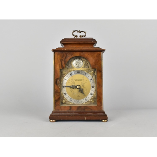 100 - A Mid 20th Century Burr Walnut Cased Carriage Style Mantel Clock by Elliot, 23cms High, Movement Req... 