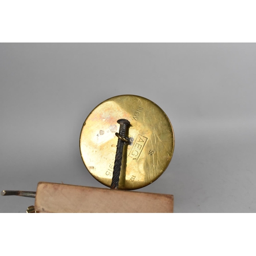 114 - A Wall Hanging Trench Art Dinner Gong Formed from a Brass Shell Base, Stamped AEG, Nov 1915, with Wo... 