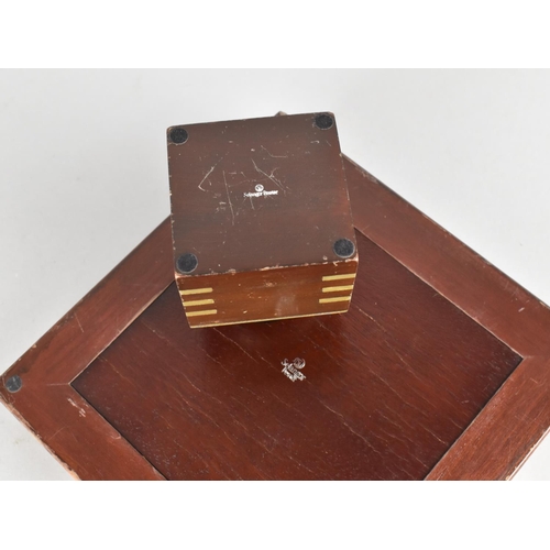 12 - A Pewter Inlaid Wooden Square Ashtray by Selangor together with Matching Table Lighter, Working Orde... 