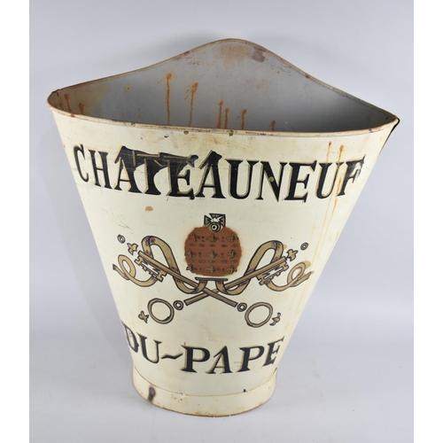 120 - A Reproduction Metal Knapsack Grape Picking Bin for Châteauneuf Du Pape, 62cms High