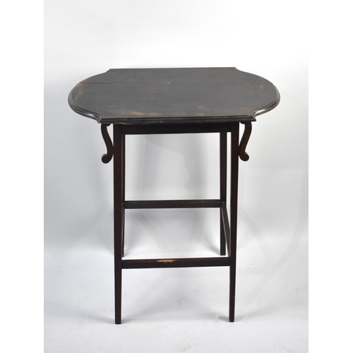 122 - An Edwardian Shaped Top Occasional Table, In Need of Some Restoration, 60cms Wide